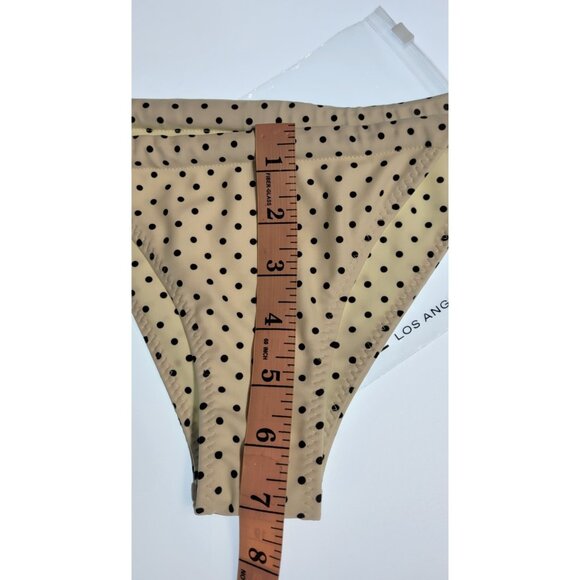 SAME Los Angeles Bottom Swim Womens Mid  Rise Polka Dots XSmall White /black - Picture 6 of 6